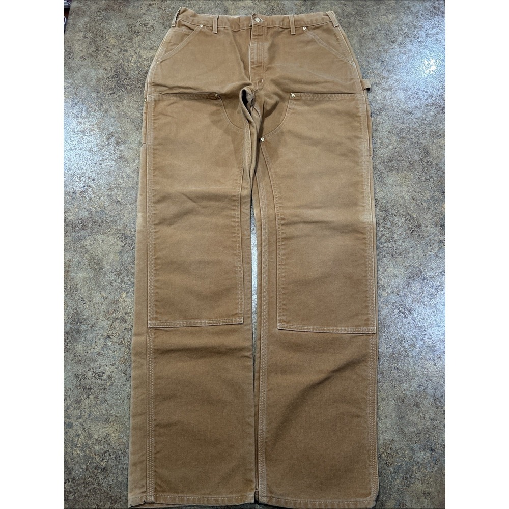 Carhartt Pants Mens 36X36 (fits 35x35) Brown Double Knee Carpenter Workwear